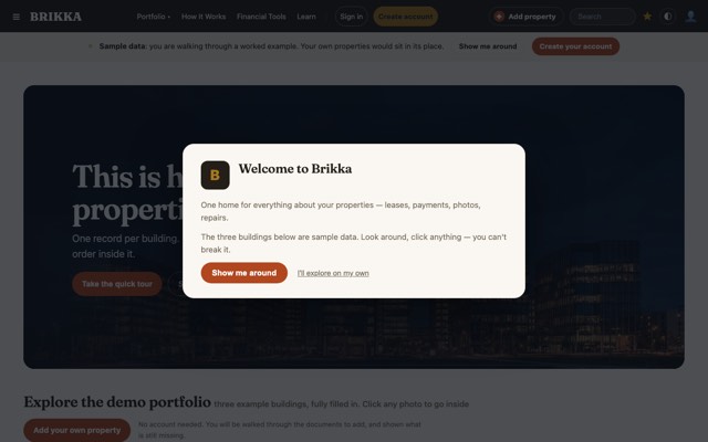 Screenshot of the Commercial Property Analytics site