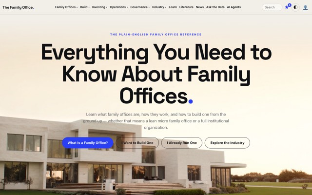Screenshot of the Family Office site