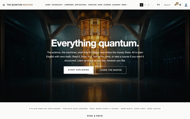 Screenshot of the Quantum Computing site